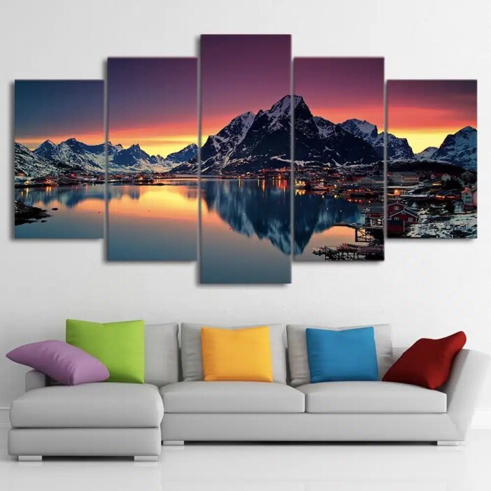 Tableau-village-de-montagne-6 Tableau village de montagne Tableau Montagne Tableau Nature