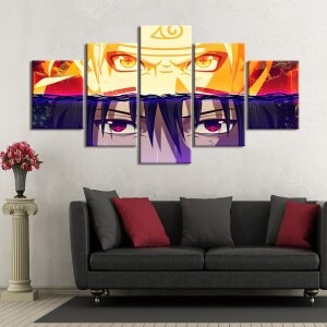 Tableau yeux Naruto et Sasuke