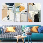 Tableau scandinave style peinture nordique. Bonne qualité, original, accrochée sur un mur au dessus d'un canapé dans un salon