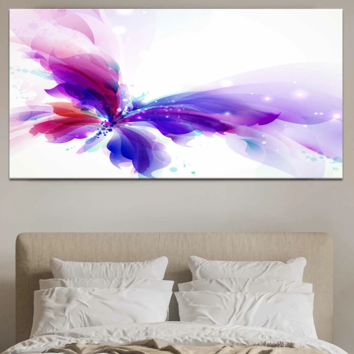 Tableau Papillon violet et bleu