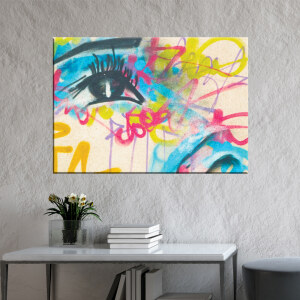 tableau graffiti oeil street art