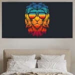 Tableau Lion Cool Retro
