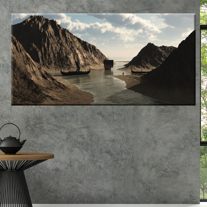 tableau viking dans un salon
